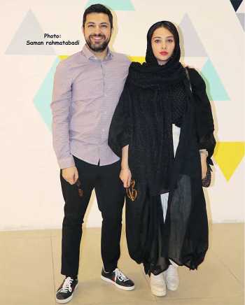 مجله شيرين : عکس اشکان خطيبي با همسرش در يک مراسم